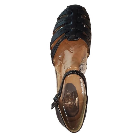 NWT COMFORTIVA SZ 9.5 Women's SoftSpots Tatianna Leather Sandal in Black - Picture 3 of 13